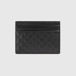 NWT - Gucci Micro Guccissima Black Leather Cardholder
